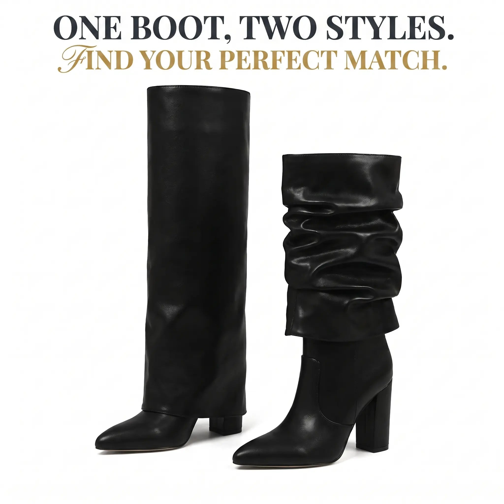Slouchy Fold-Over Knee-High Boots