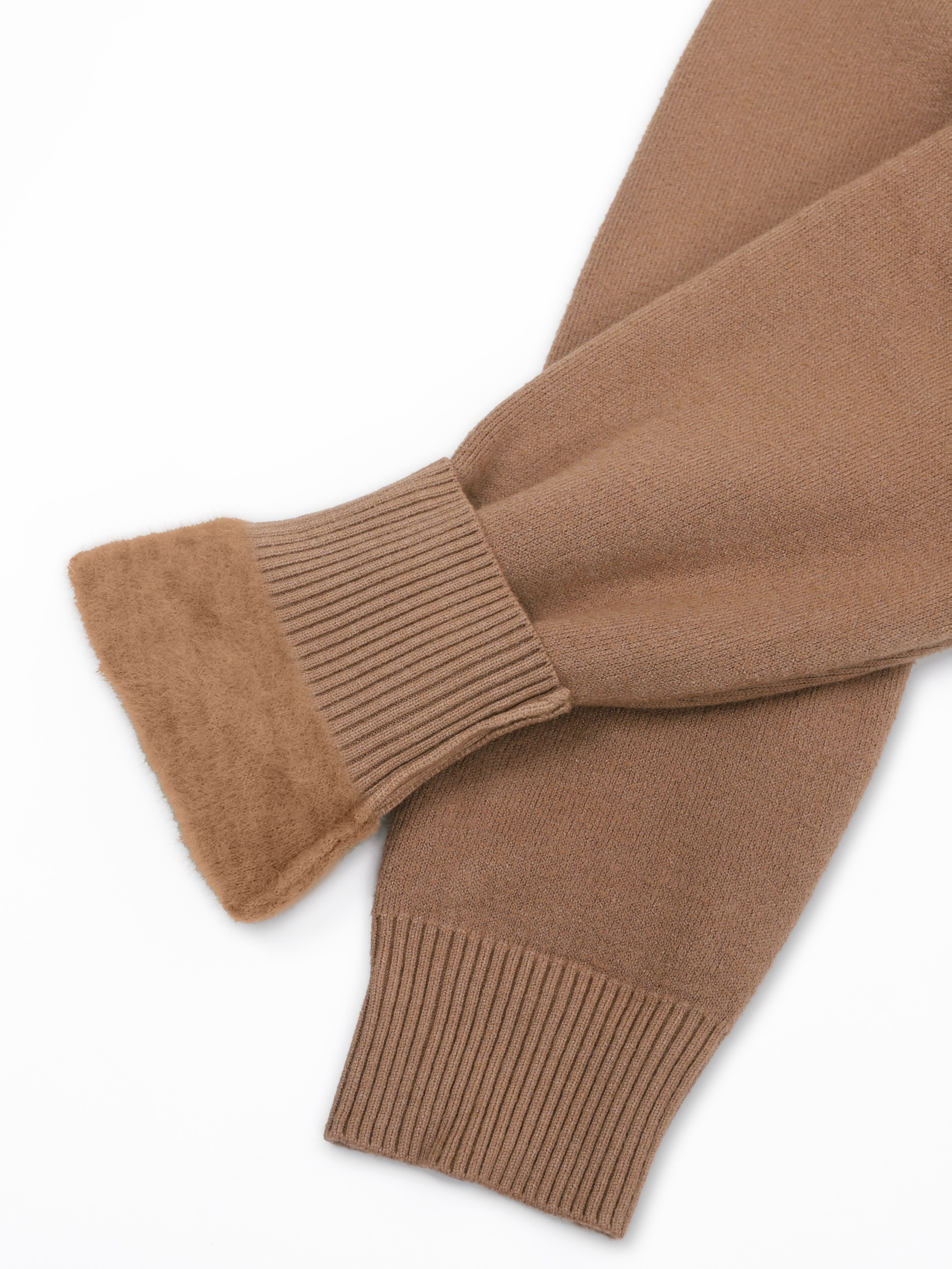 Solid Color High-Neck Sweater Sweater Suitable for Fall/Winter - Soft Medium-Stretch Tunic Pullover, Casual Warm Blouse Style Sweater for Office, Layering & Casual Attire (Hand Wash/Dry)