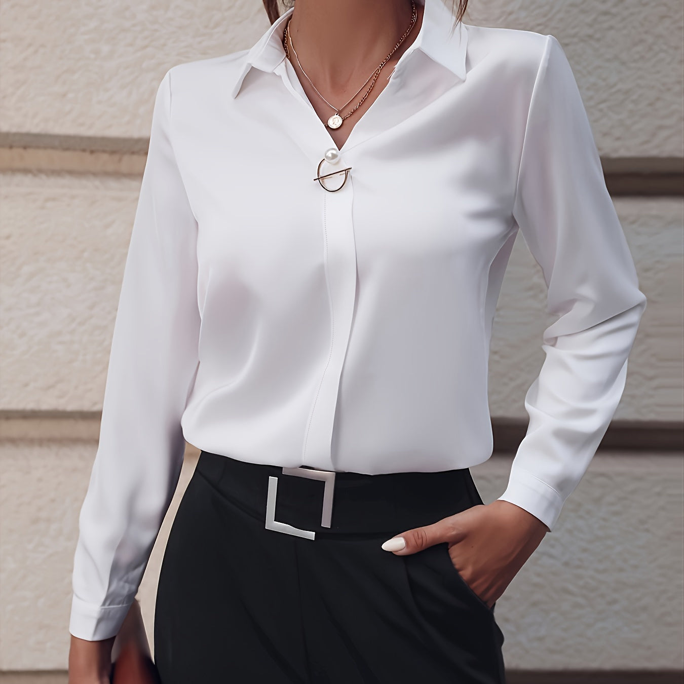 Pearl-Button Blouse