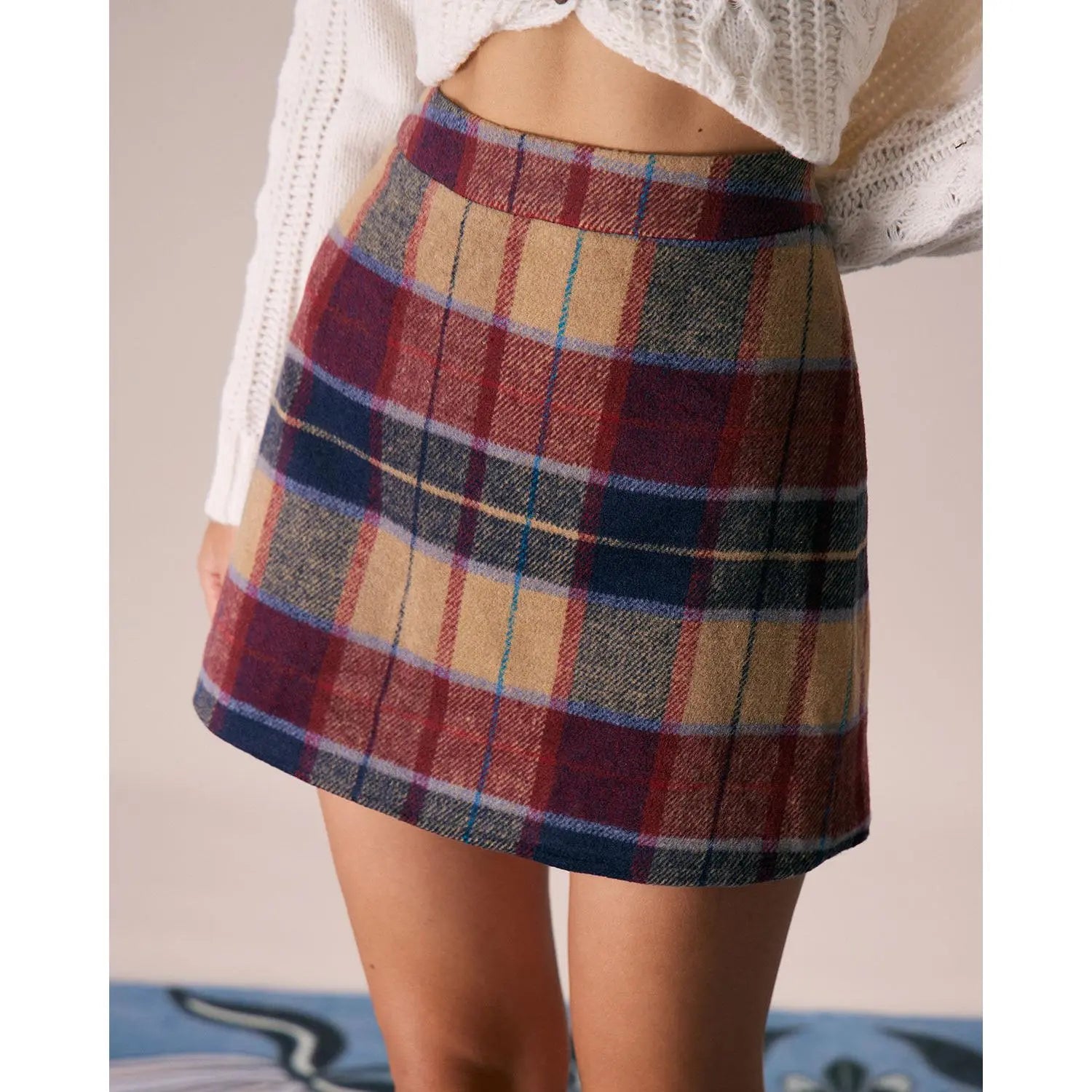Plaid Tweed Mini Skirt