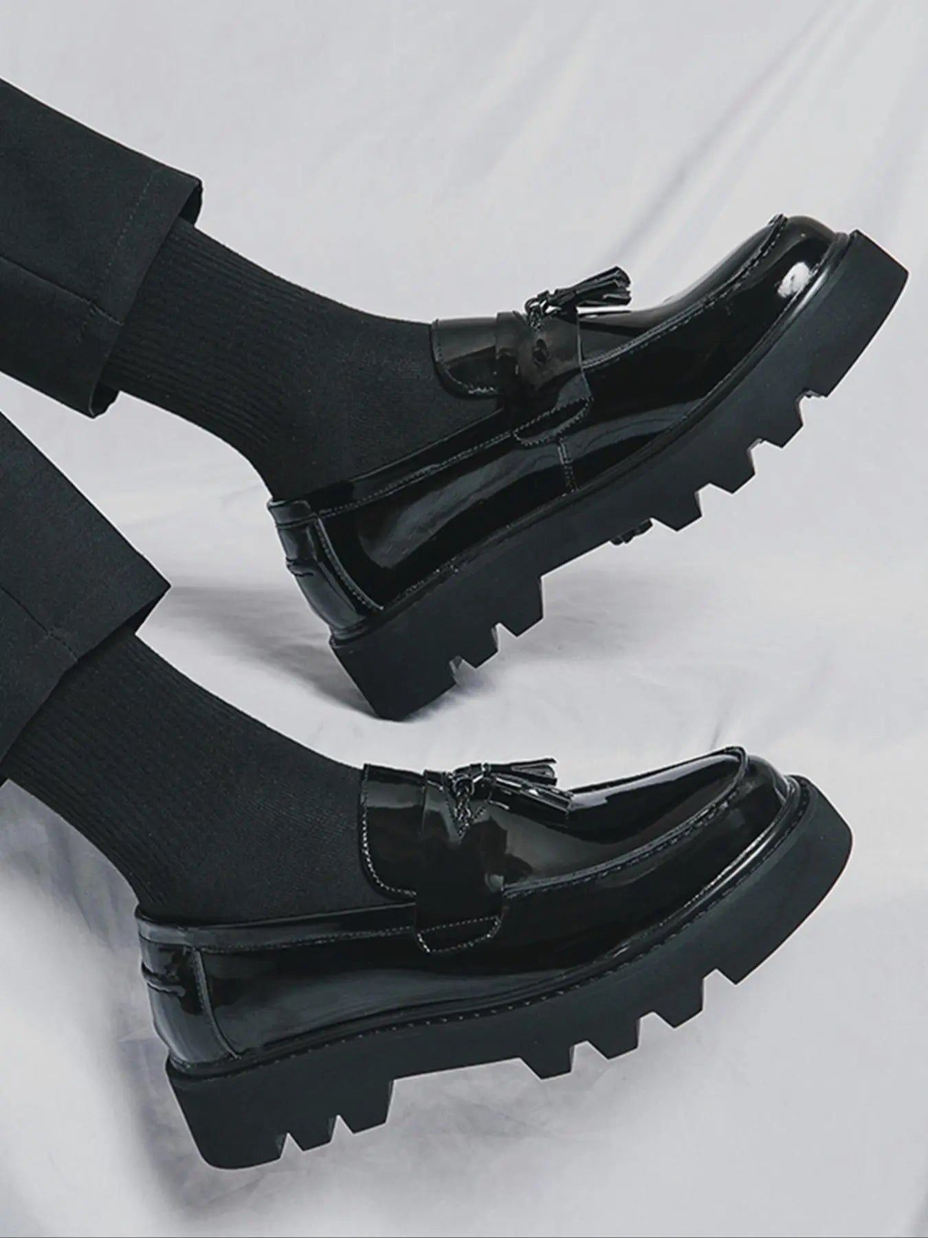 PU Leather Tassel Loafers
