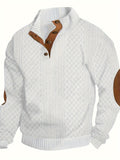 Diamond Jacquard Button Sweatshirt