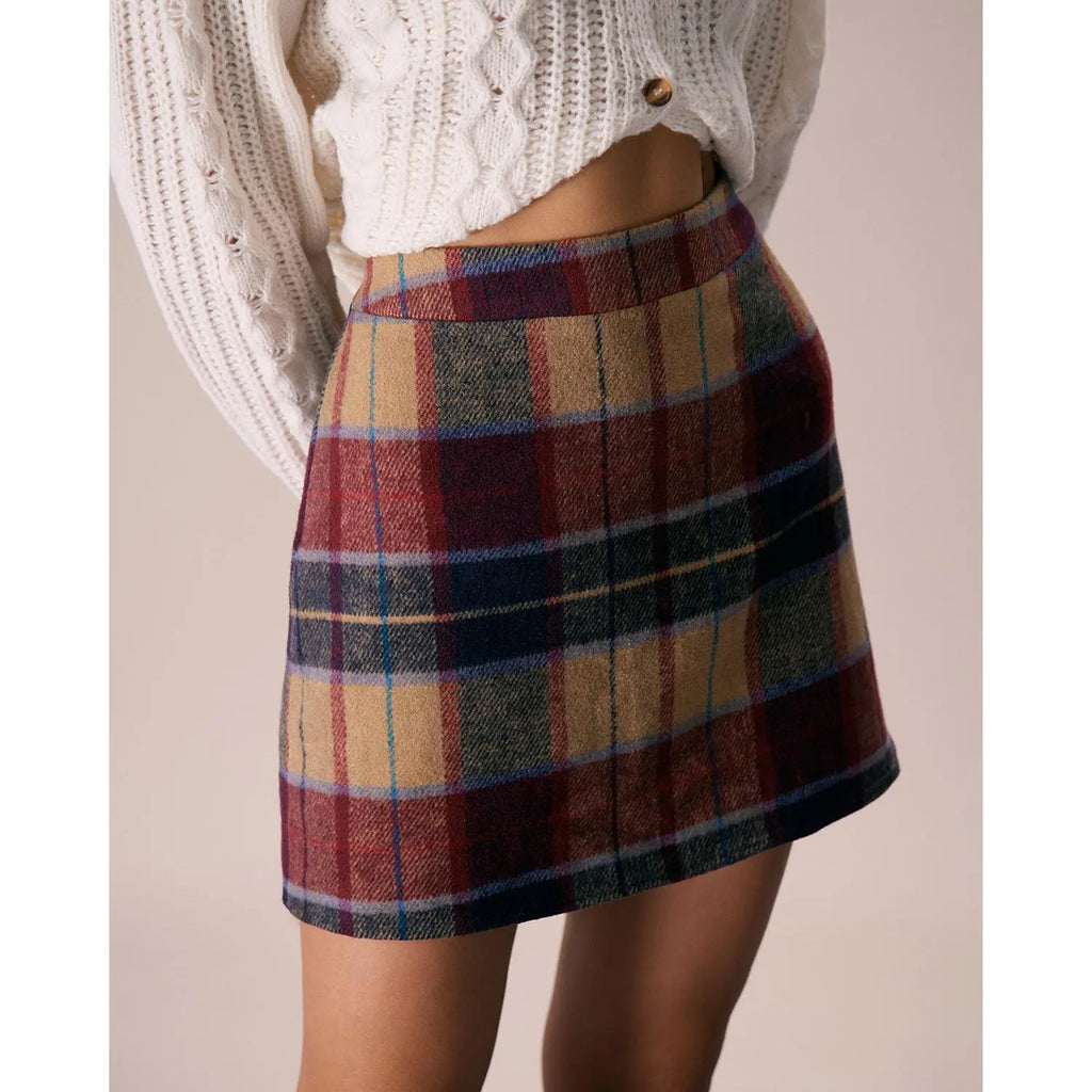 Plaid Tweed Mini Skirt