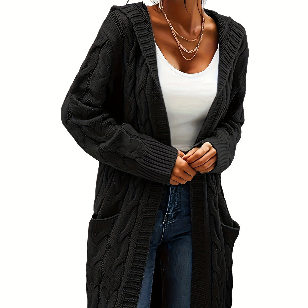 Open-Front Pocket Cardigan
