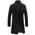 Kingapril Men's Classic Wool Blend Pea Coat, Single-Breasted Winter Overcoat with Notched Collar and Pockets, Menswear, Tops, Long Sleeve