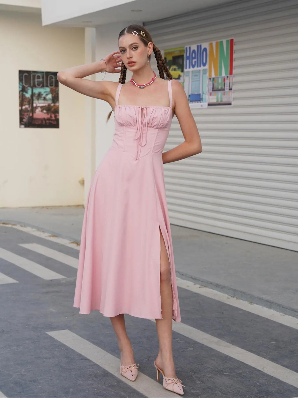 Ruched Corset Milkmaid Dress