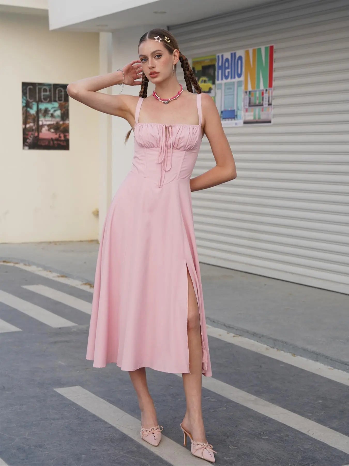 Ruched Corset Milkmaid Dress