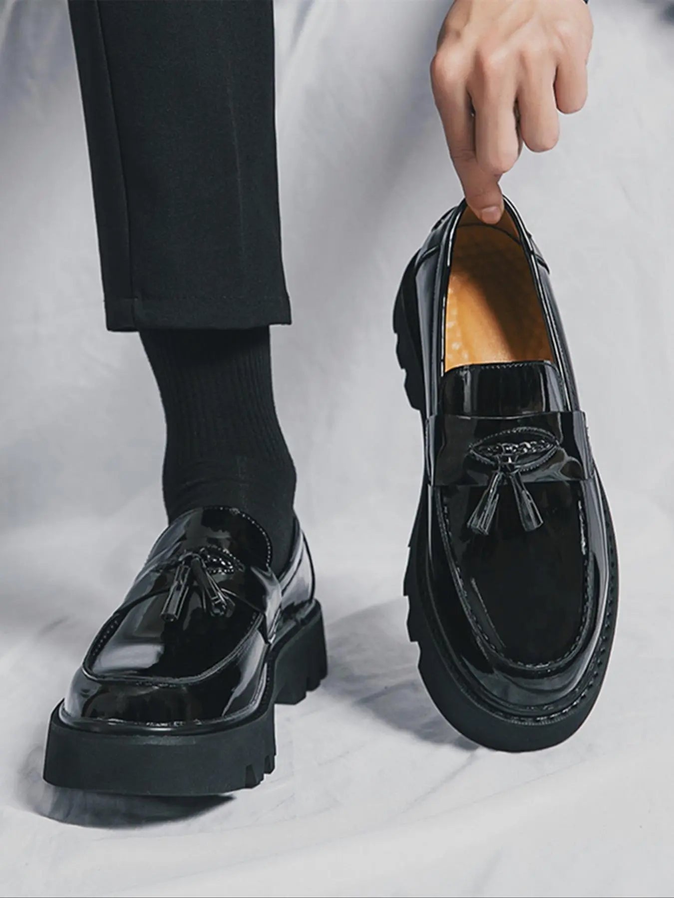 PU Leather Tassel Loafers