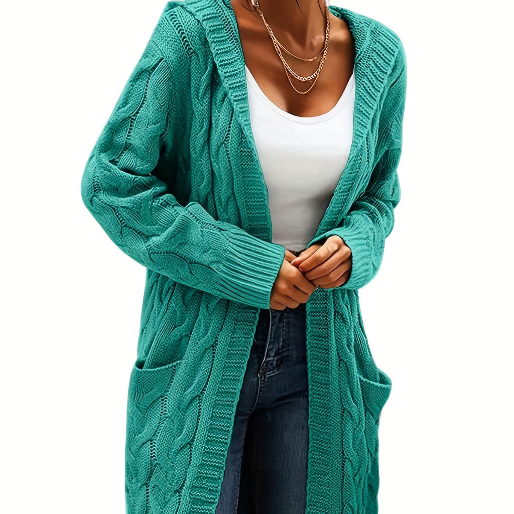 Open-Front Pocket Cardigan