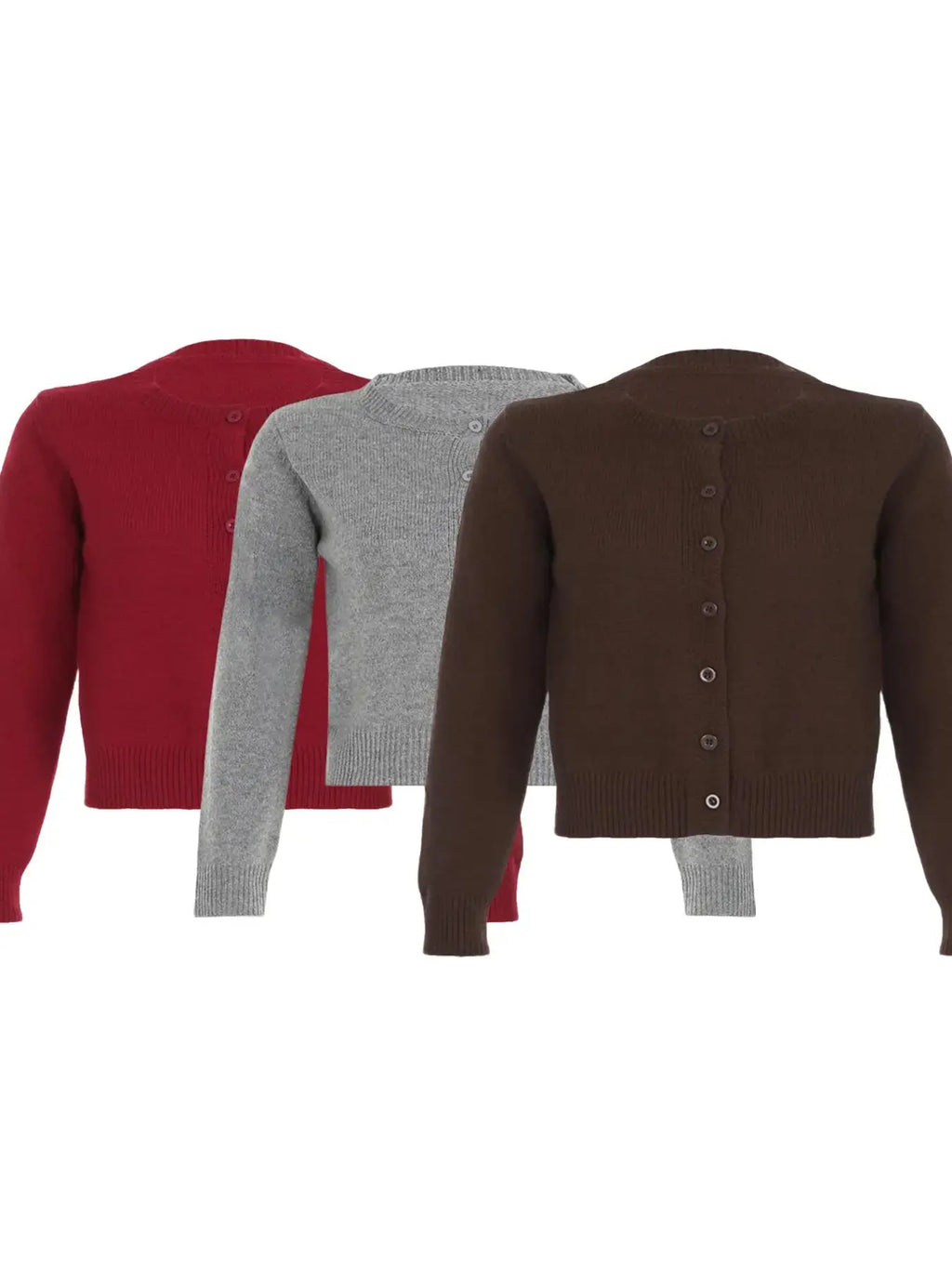 Women's Plain Button Front Cardigan, Casual Long Sleeve Round Neck Knitwear for Fall & Winter, Fashion Women's Knit Clothing for Daily Wear, Fit, 2025 Trend, Spring Clothes