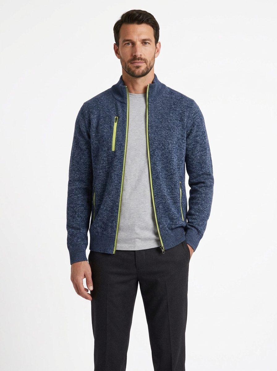 Full-Zip Knit Cardigan