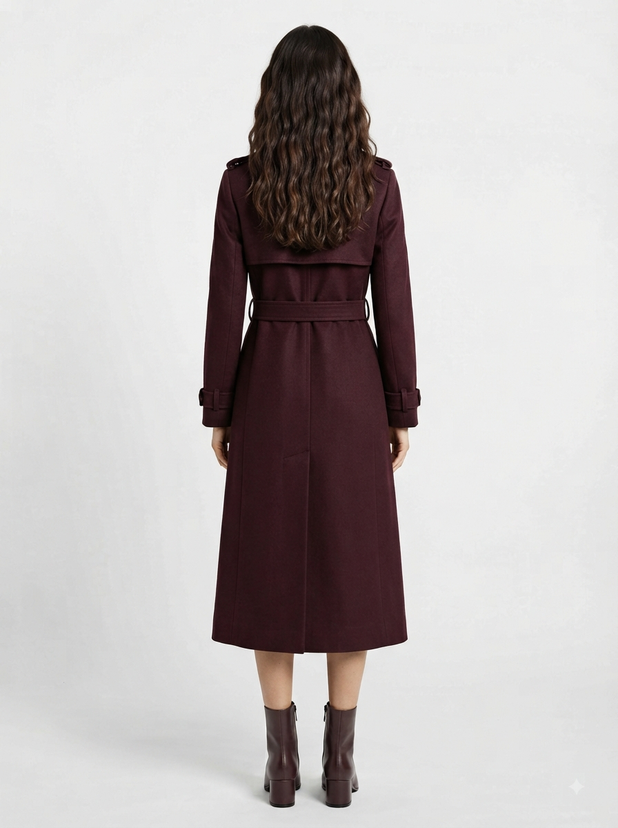 Double-Breasted Belted Trench Coat
