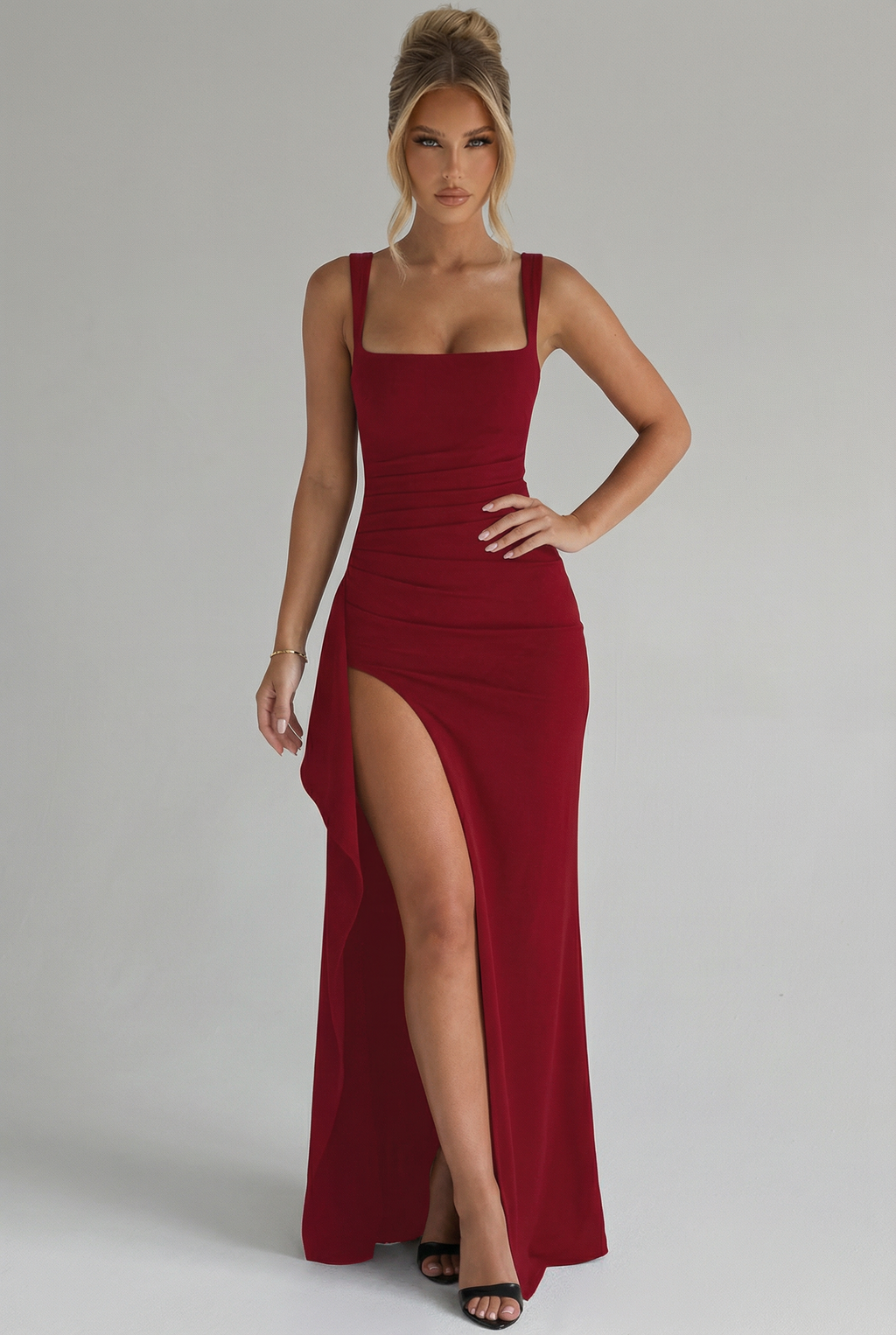 Open-Back Slip Maxi Dress