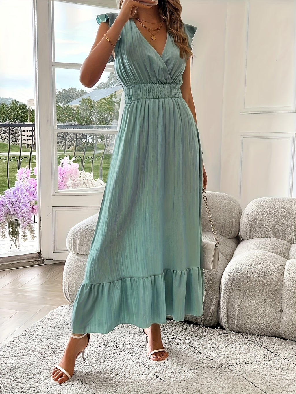 Elegant Satin Midi Dress