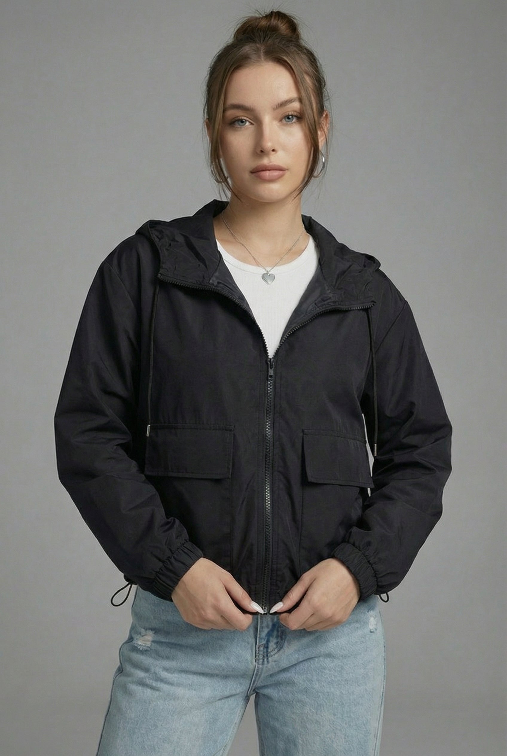 Cropped Hooded Jacket