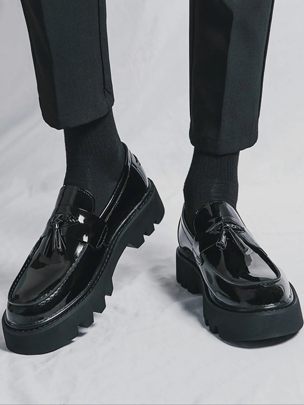 PU Leather Tassel Loafers