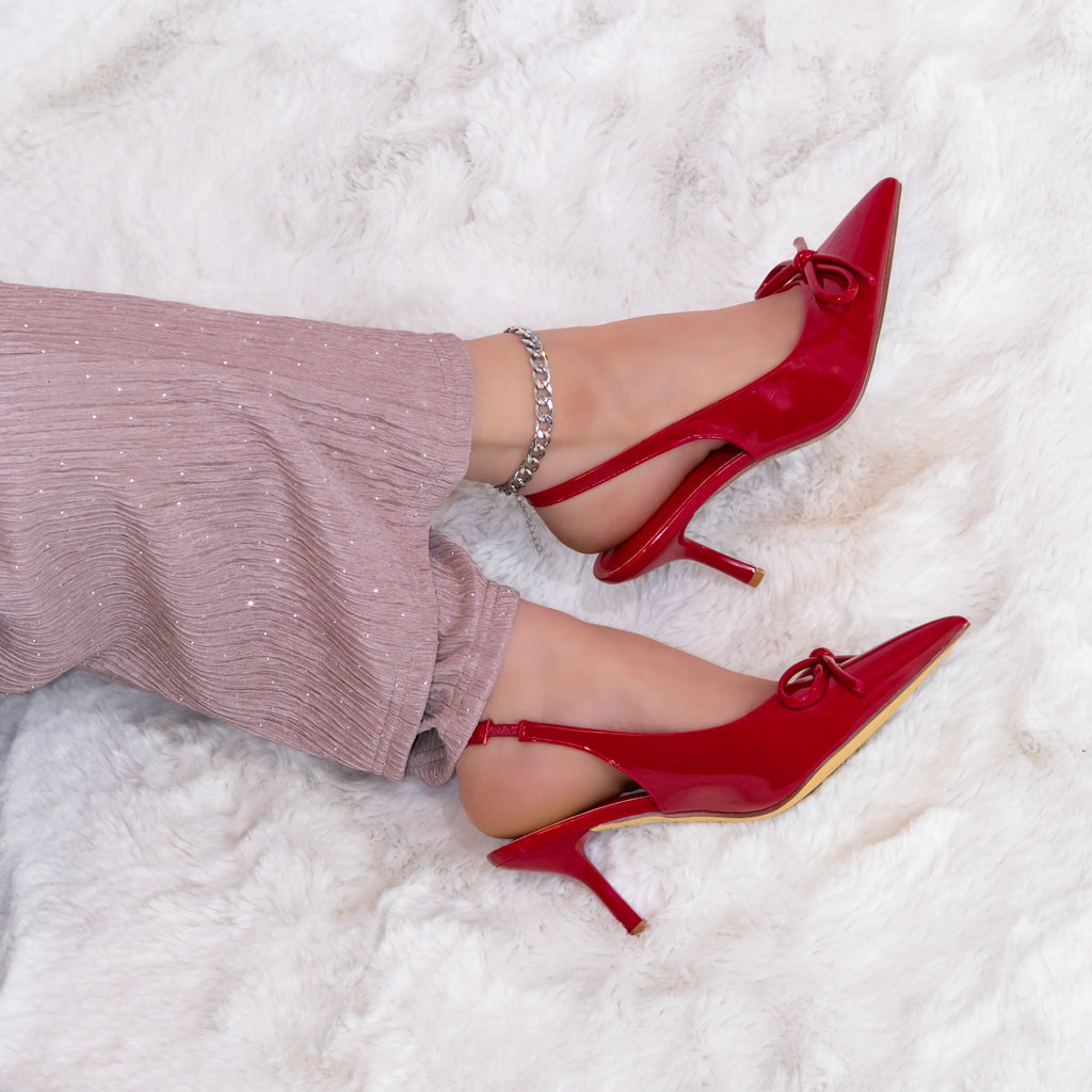 Bow Slingback Kitten Heels