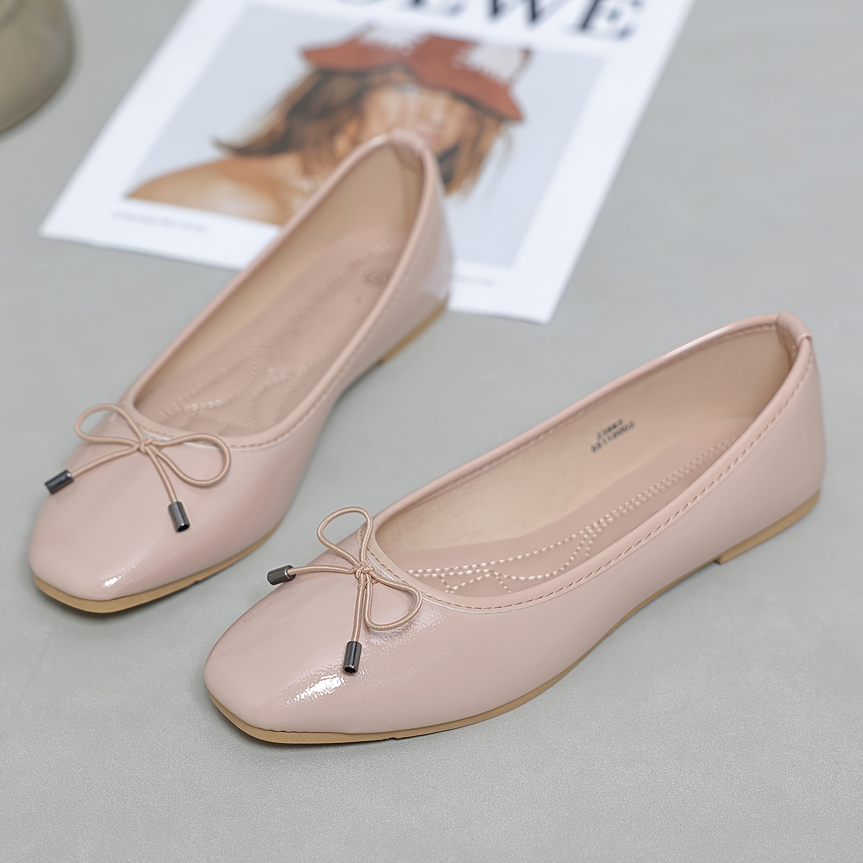 Square-Toe Ballet Flats
