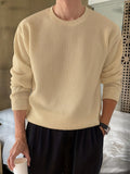 Ribbed Crew-Neck Knit Sweater