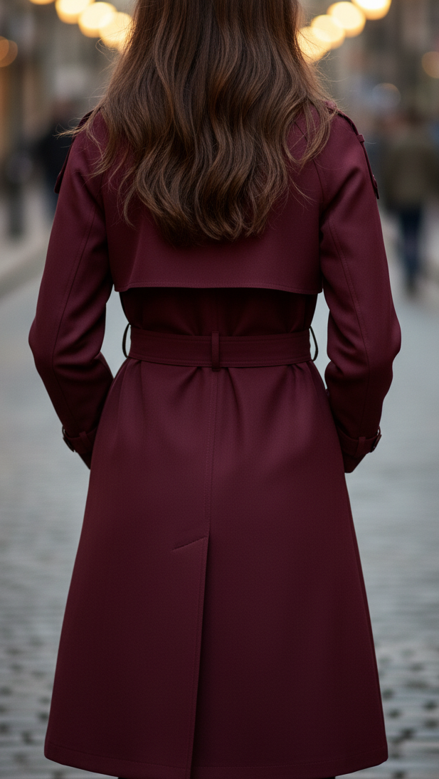 Double-Breasted Belted Trench Coat