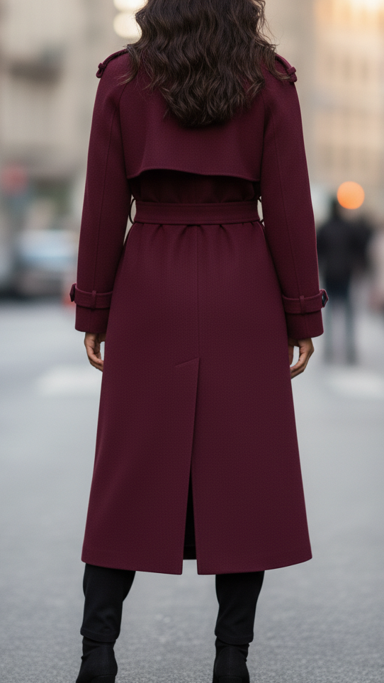 Double-Breasted Belted Trench Coat