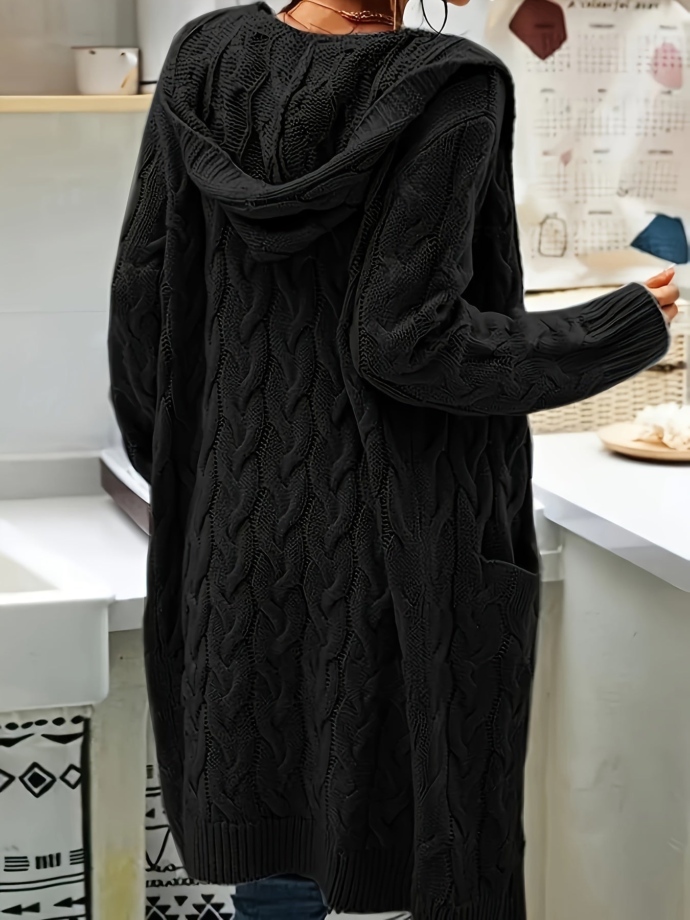Open-Front Pocket Cardigan