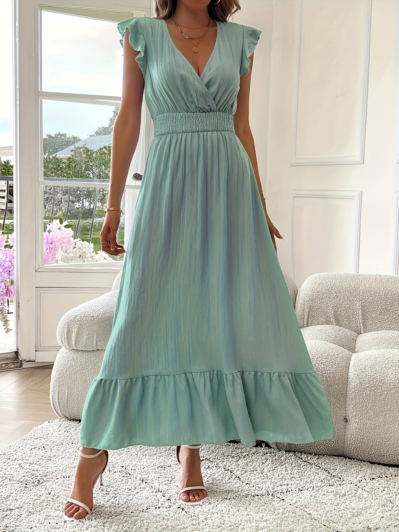 Elegant Satin Midi Dress