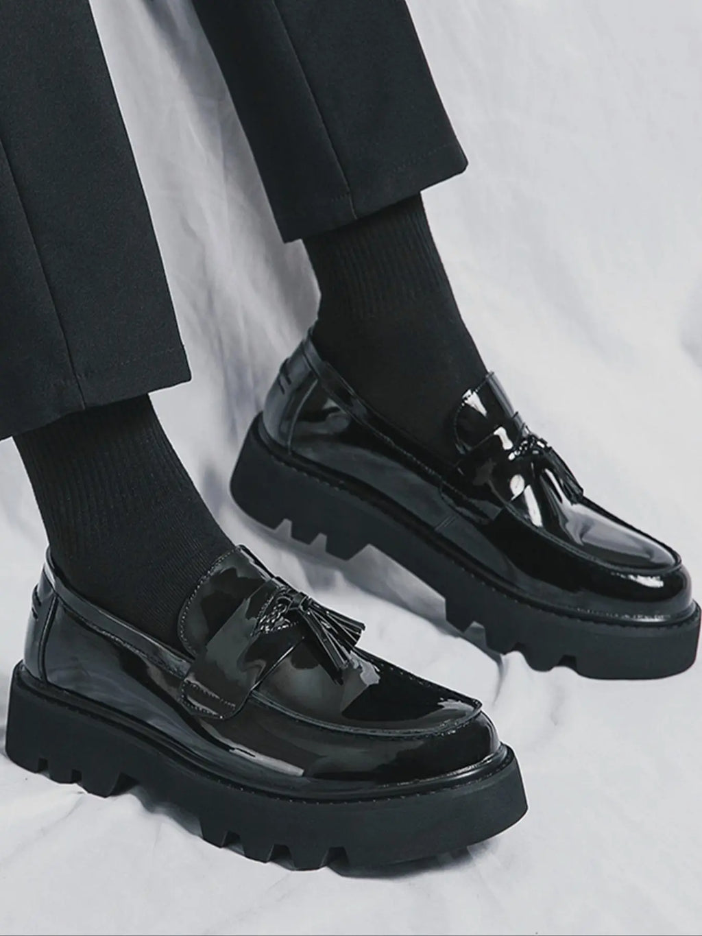 PU Leather Tassel Loafers