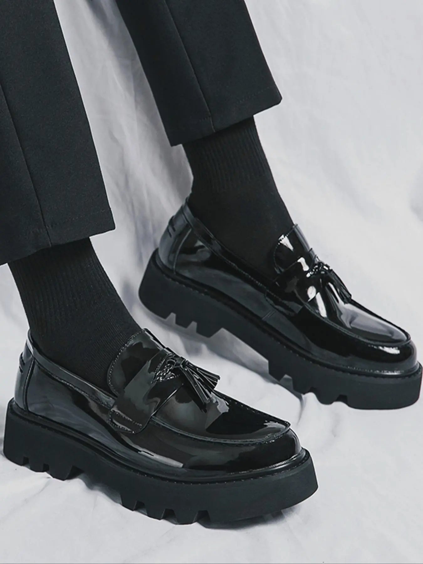 PU Leather Tassel Loafers